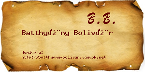 Batthyány Bolivár névjegykártya